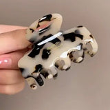 Elegant Matte Acetat Acid Chark Hair Claw - Flat Large