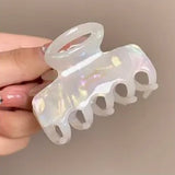 Elegant Matte Acetat Acid Chark Hair Claw - Flat Large