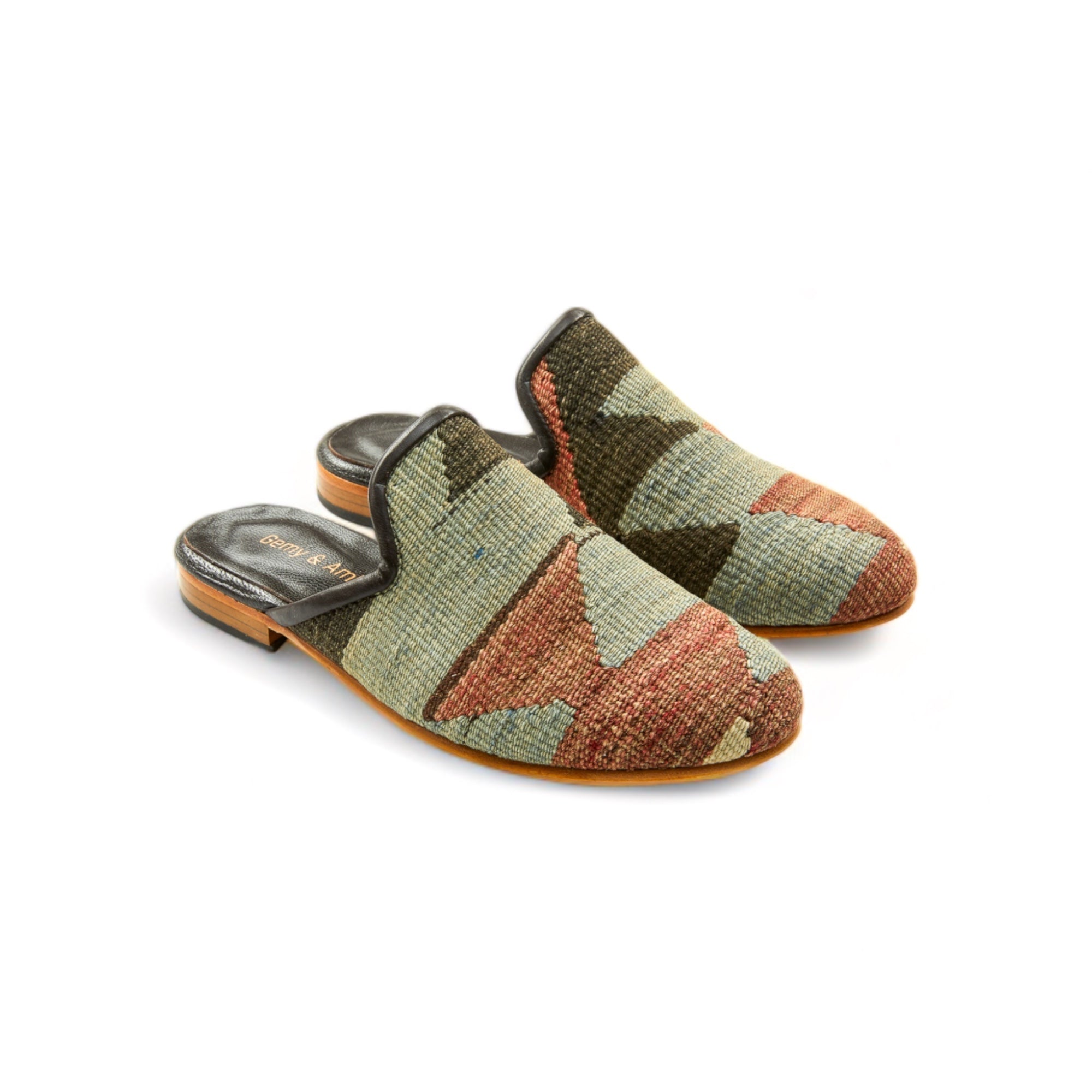 Elegant Kilim Gem Amber Mules