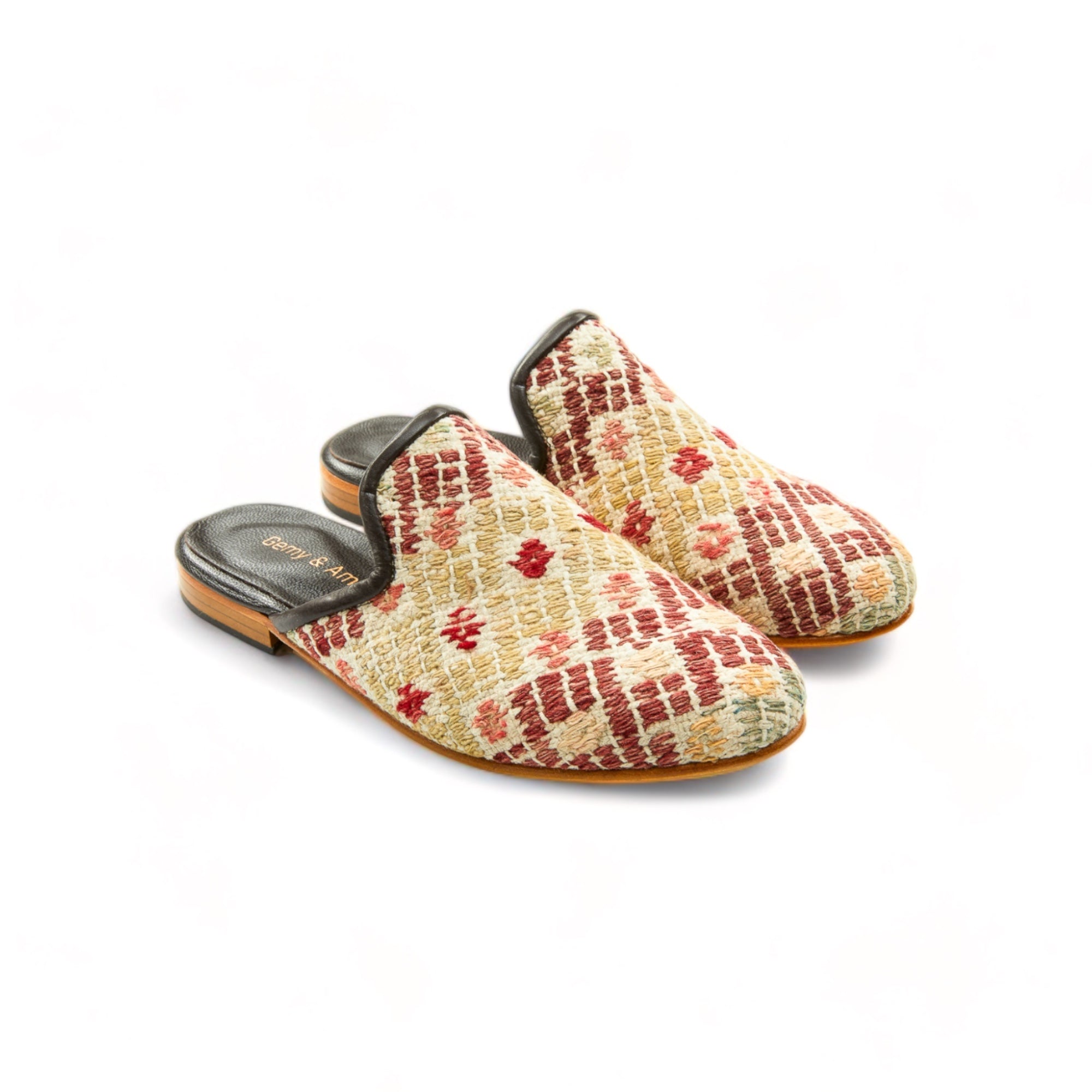 Sophisticated Kilim Gem Amber Mules