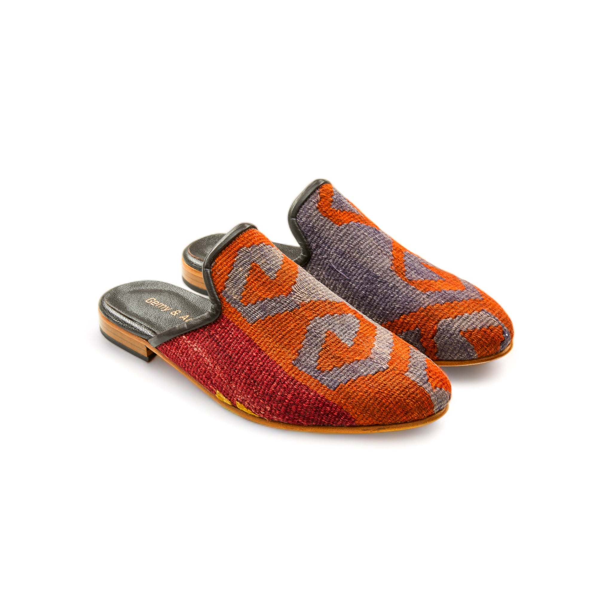 Modern Amber Kilim Gem Mules