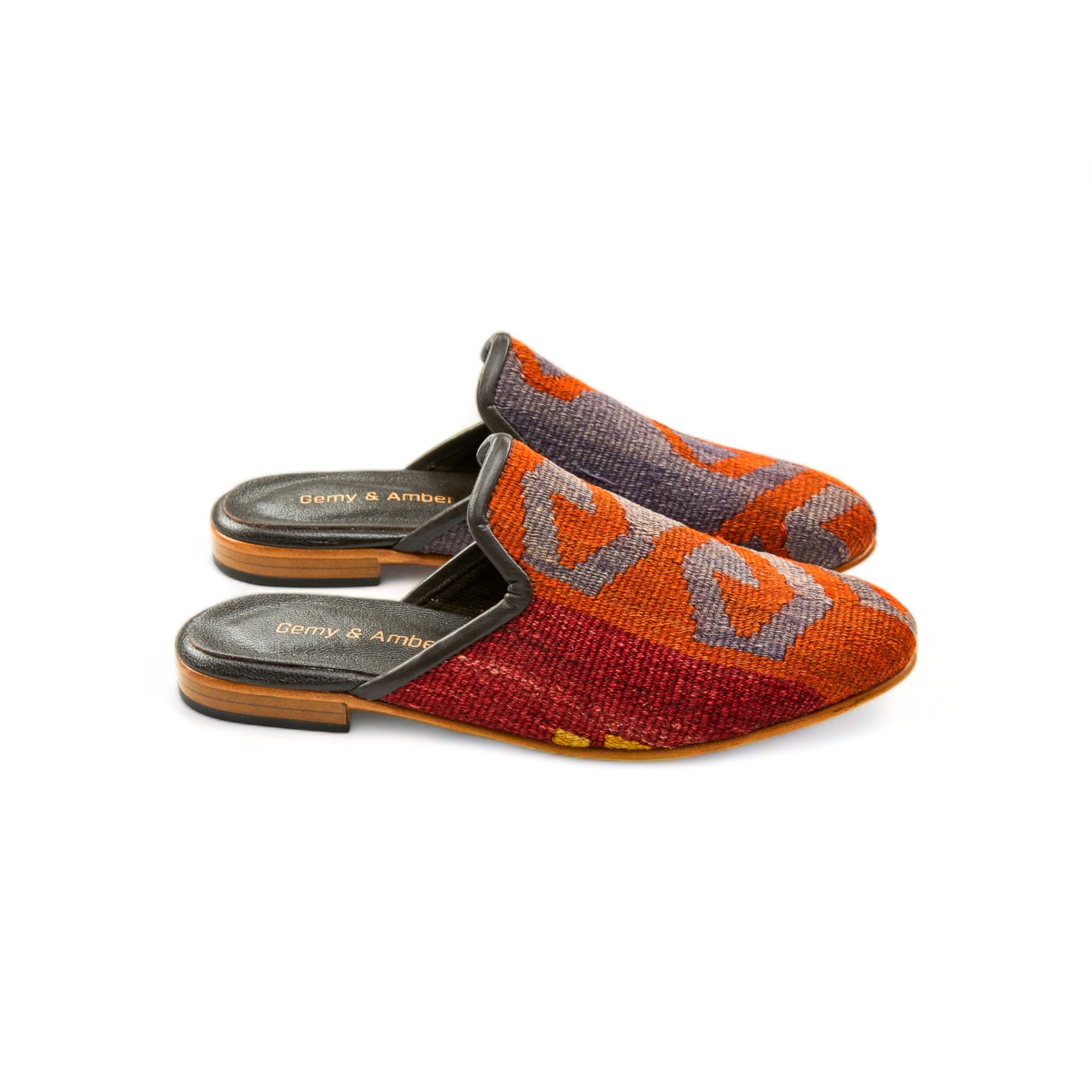 Sophisticated Gem Kilim Amber Mules