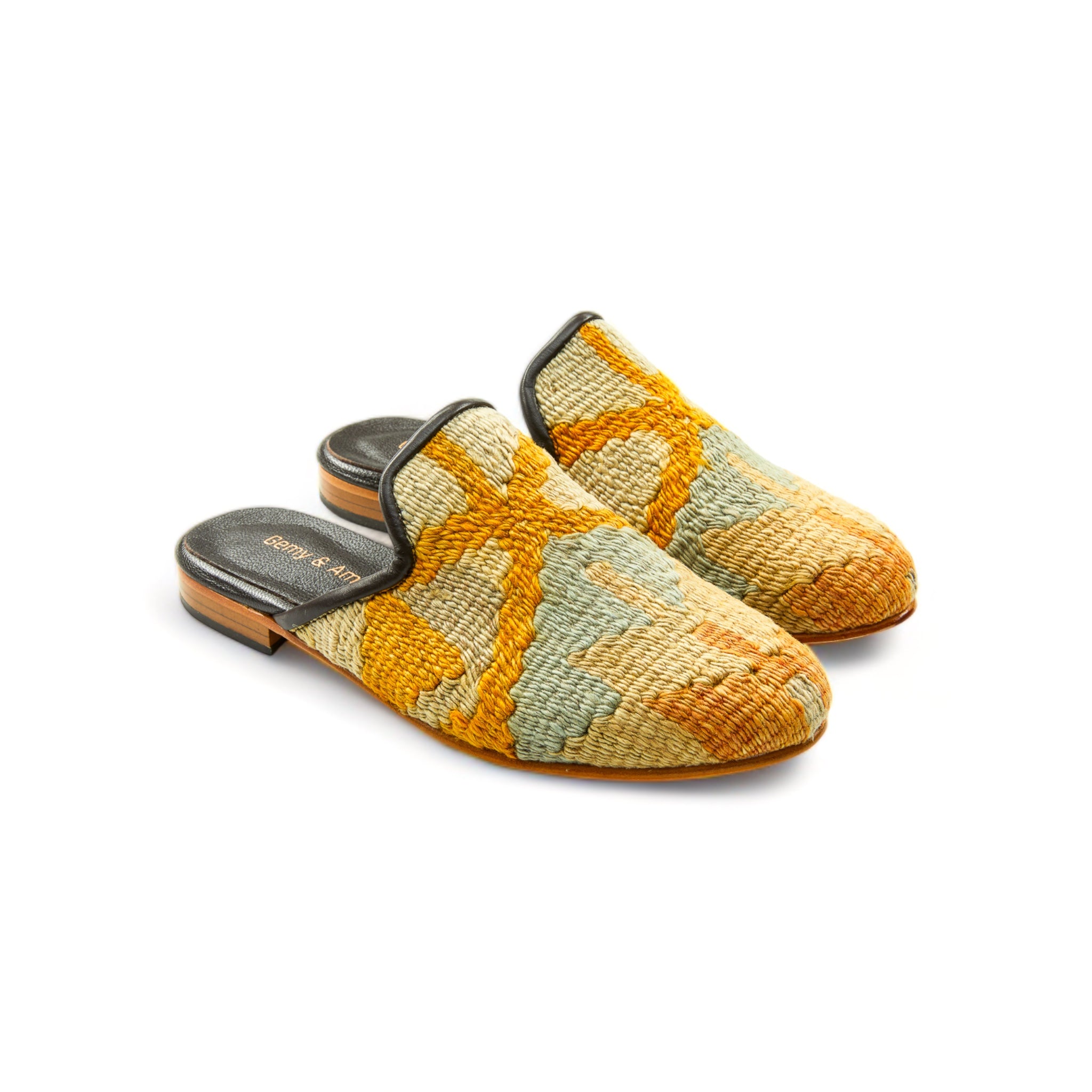 Eclectic Gem Kilim Amber Mules