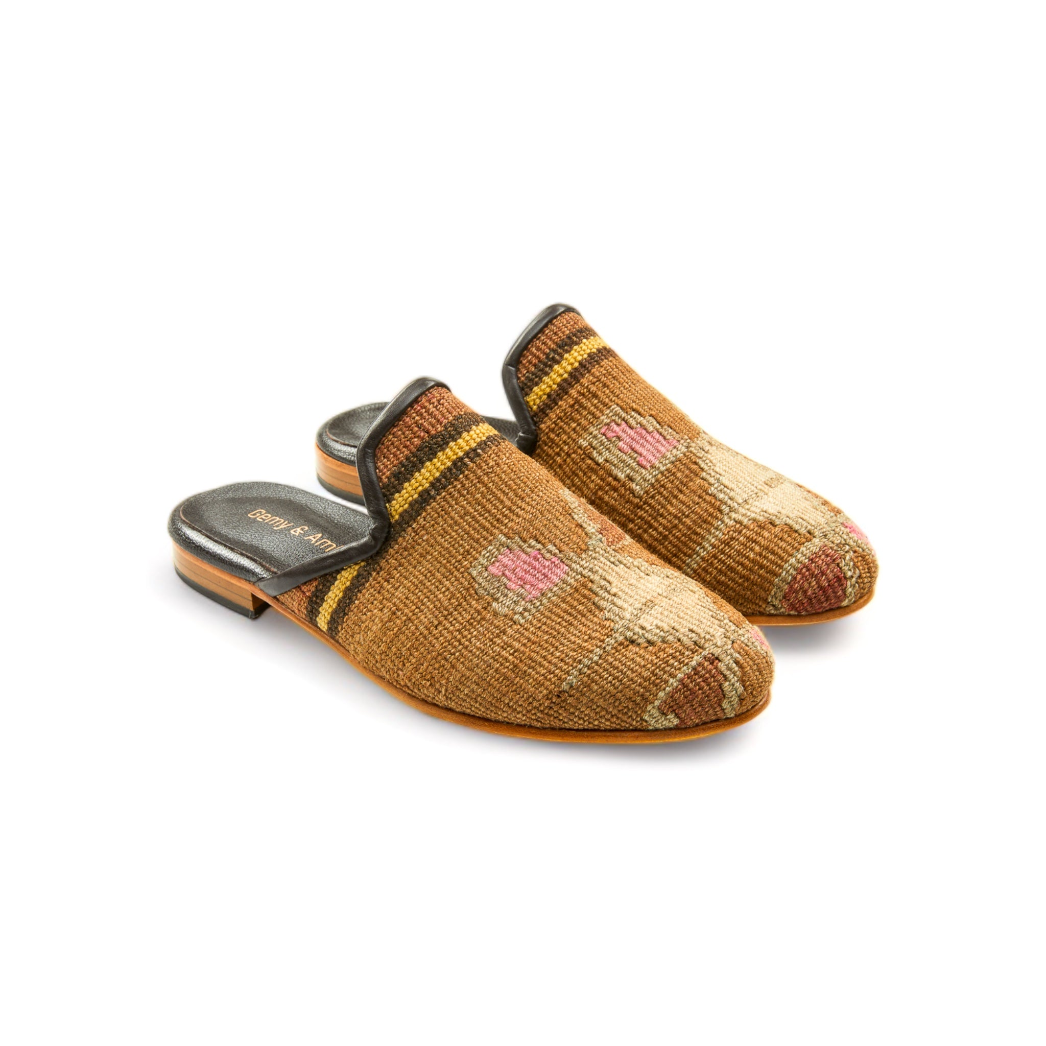 Glamorous Amber Kilim Gem Mules