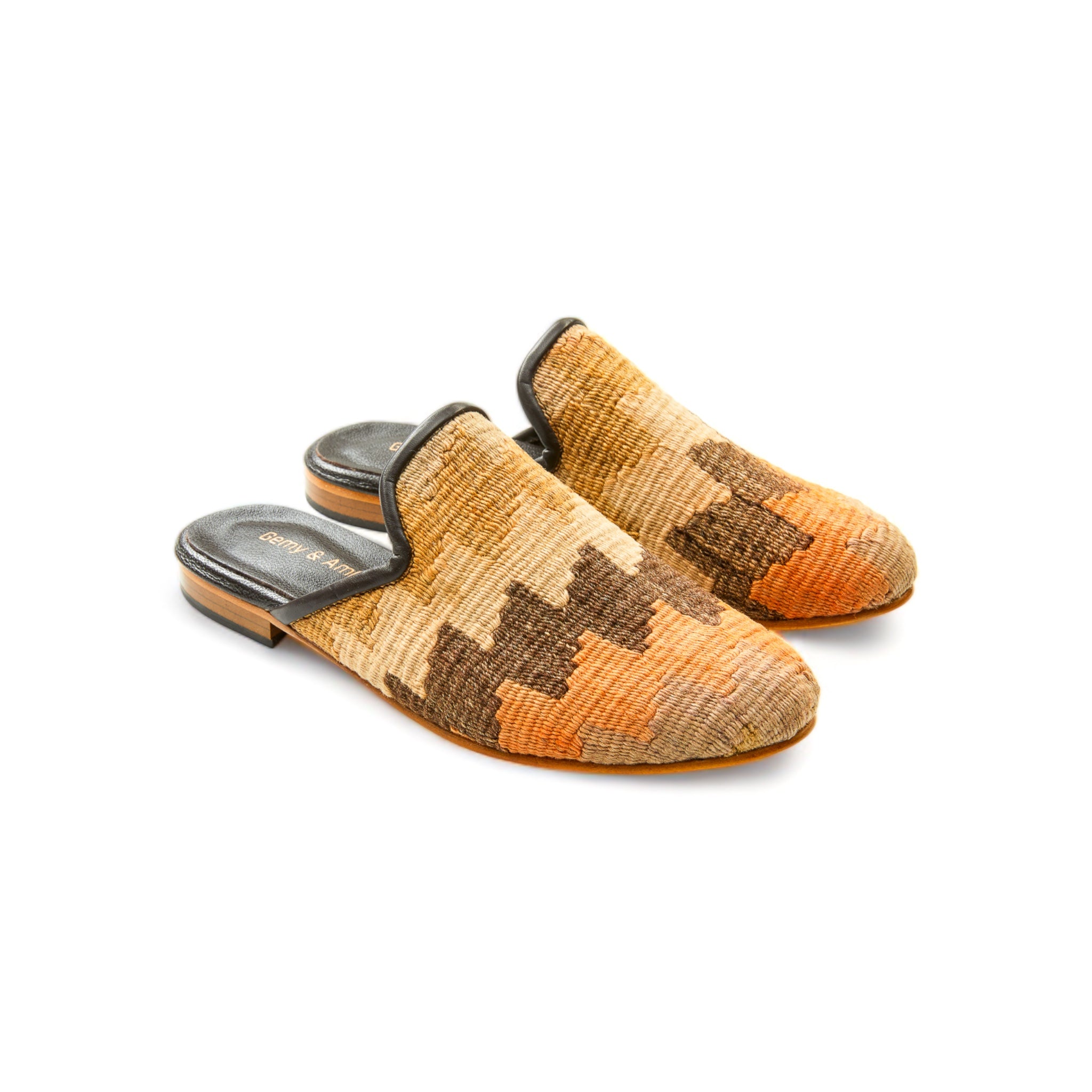 Modern Amber Kilim Mules